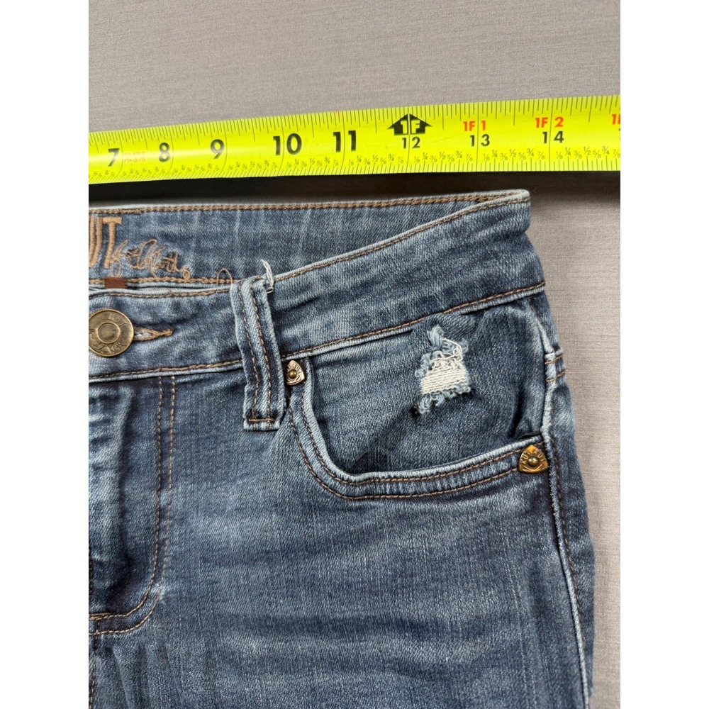 Kut From The Kloth Jeans Donna Skinny Ankle Step Fray Hem Denim Size 4 Boho Arts - Picture 7 of 15